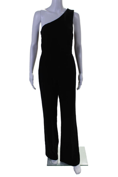 Ramy Brook Women's Asymmetrical One Shoulder Straight Leg Jumpsuit Black Size 2