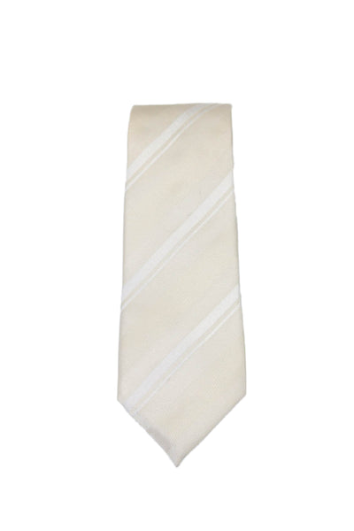 Dior Mens Textured Lined Stripped Shiny Classic Tie Nude Beige OS