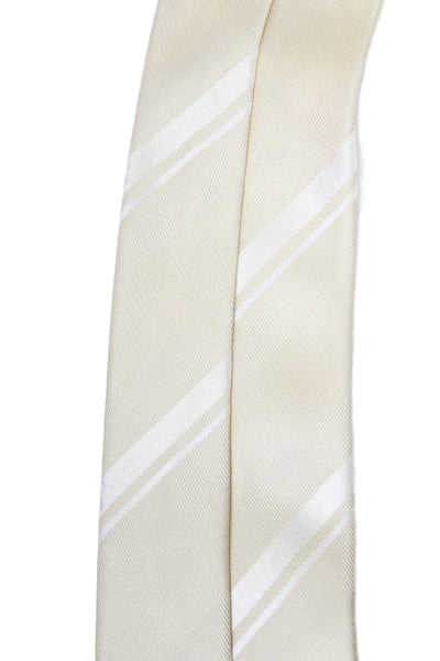 Dior Mens Textured Lined Stripped Shiny Classic Tie Nude Beige OS