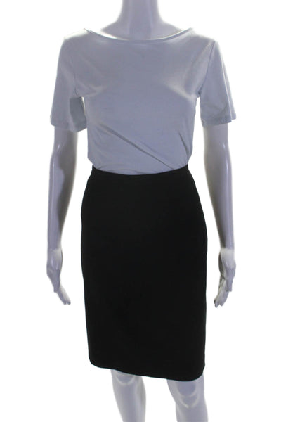 BCBGMAXAZRIA Womens Lined Back Split Knee Length Pencil Skirt Black Size 2