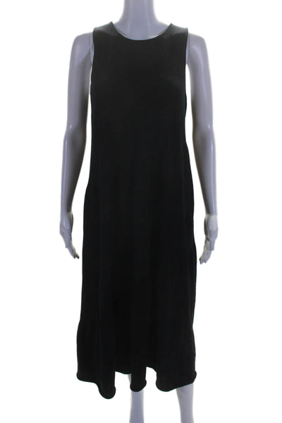 Vince Womens Cotton Knit Round Neck Sleeveless Pullover Maxi Dress Navy Size M