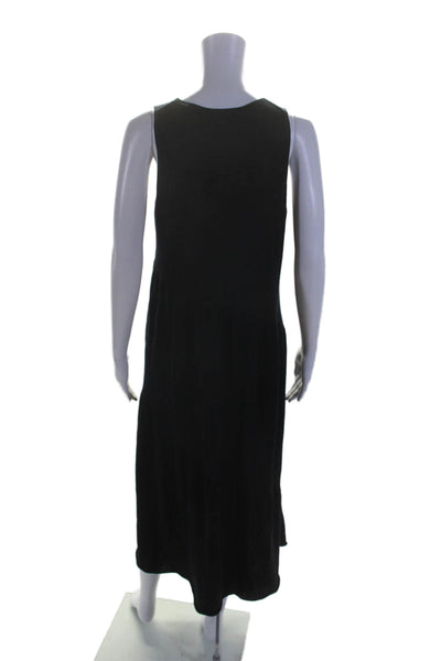 Vince Womens Cotton Knit Round Neck Sleeveless Pullover Maxi Dress Navy Size M