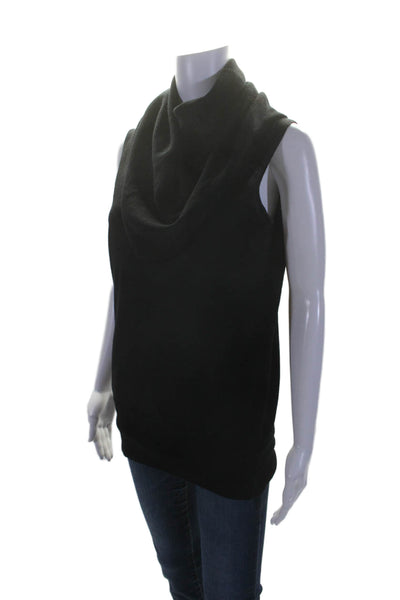 Robert Rodriguez Womens Stretch Wool Cowl Neck Sleeveless Knit Top Black Size M