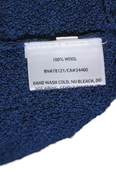 Eileen Fisher Womens Wool Long Sleeve Open Front Cardigan Sweater Blue Size M