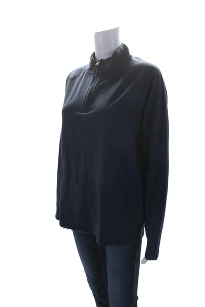 Peter Millar Womens Mock Neck Full Zip Long Sleeve Sweater Navy Size S