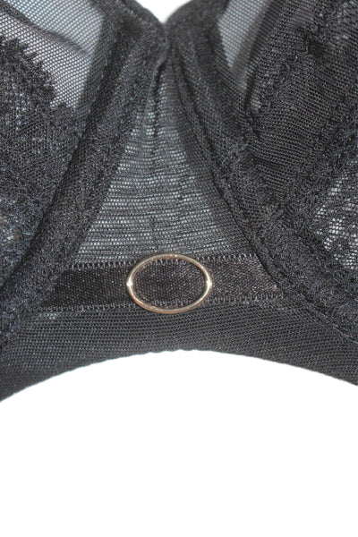 Chantelle Womens Thick Strap Underwired Bra Net Black Size 34A