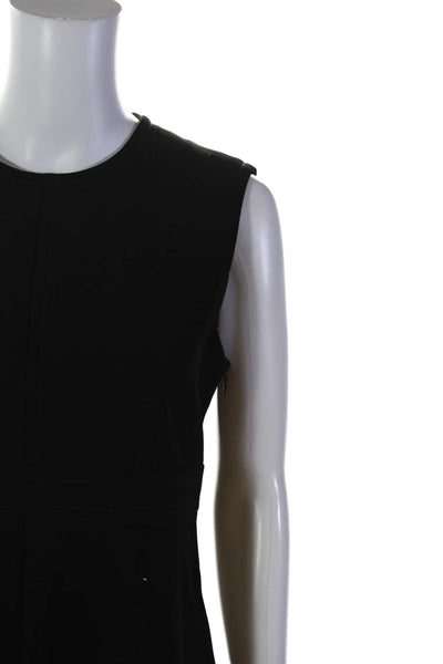 Louis Vuitton Womens Side Zip Sleeveless Crew Neck Mini Dress Black Size IT 40