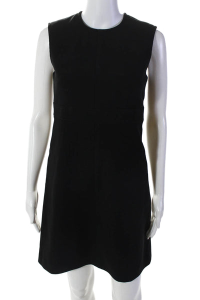 Louis Vuitton Womens Back Zip Sleeveless Crew Neck Shift Dress Black Size IT 38