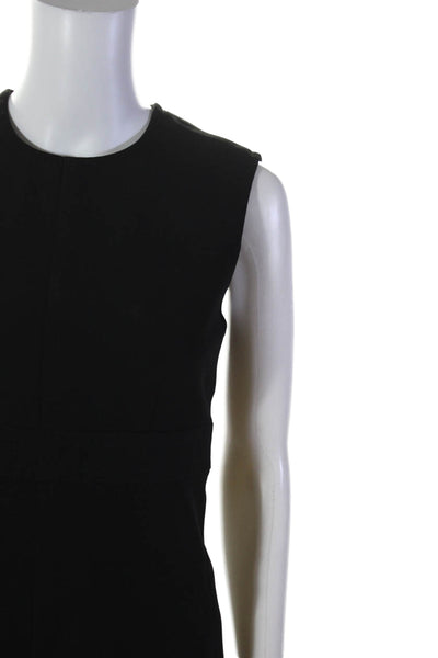 Louis Vuitton Womens Back Zip Sleeveless Crew Neck Shift Dress Black Size IT 38