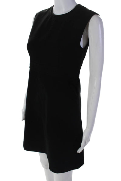 Louis Vuitton Womens Back Zip Sleeveless Crew Neck Shift Dress Black Size IT 38