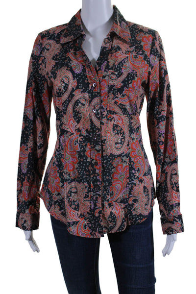 Sundance Womens Paisley Print Button Down Shirt Multi Colored Cotton Size 4