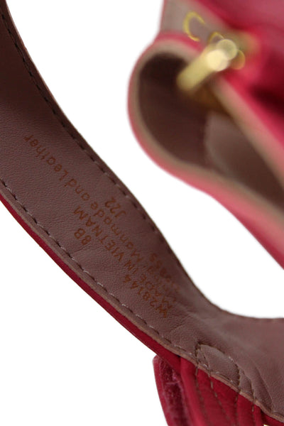 Cole Haan Womens Leather Platform Slingbacks Wedge Sandals Pink Size 8 B