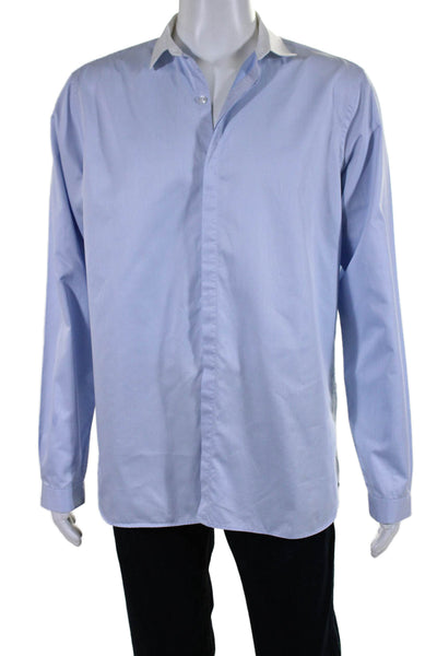 The Kooples Mens Cotton Long Sleeve Button Down Dress Shirt Blue Size XL