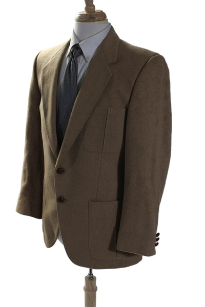 Kingsridge Mens Light Brown Camel Hair Two Button Long Sleeve Blazer Size 40