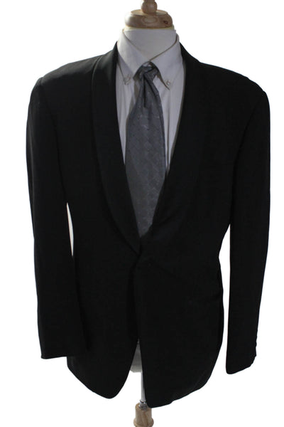 Vestimenta Mens Wool Black One Button Long Sleeve Blazer Tuxedo Size 48