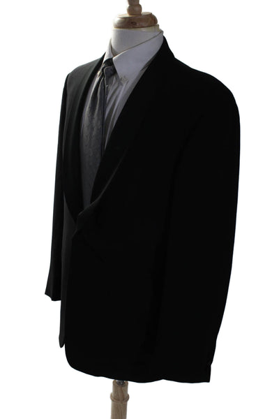 Vestimenta Mens Wool Black One Button Long Sleeve Blazer Tuxedo Size 48