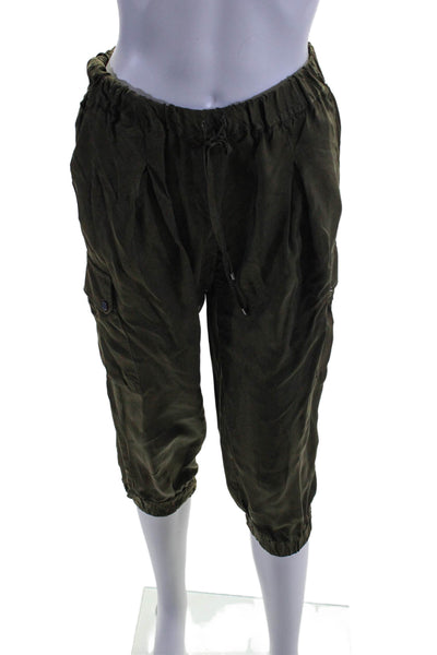 Haute Hippie Womens Dark Green Drawstring Cuff Ankle Crop Jogger Pants Size S