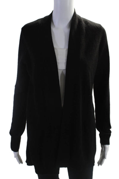 Cashmere Charter Club Women's Long Sleeves Open Front Cardigan Black Size S