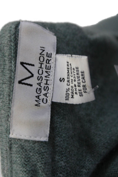 Magaschoni Womens Long Sleeve V Neck Cashmere Sweatshirt Green Size Small