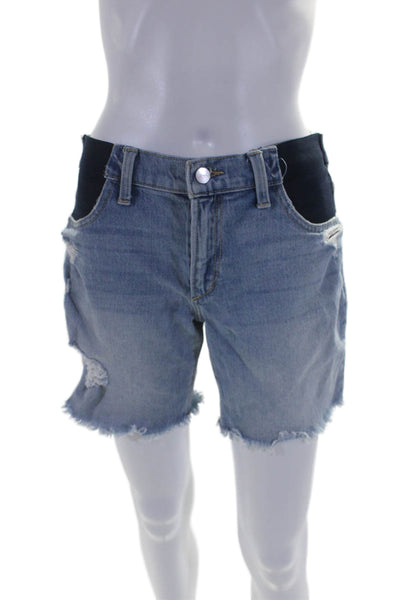 Joes Jeans Womens Denim High Rise Cut Off Maternity Shorts Blue Cotton Size 26