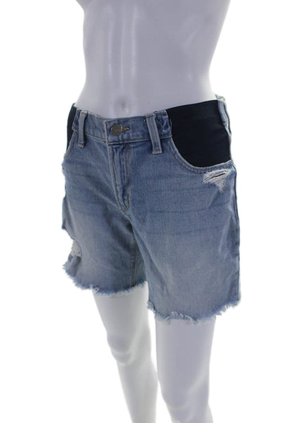 Joes Jeans Womens Denim High Rise Cut Off Maternity Shorts Blue Cotton Size 26