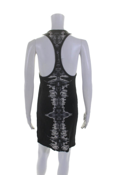 Haute Hippie Womens Abstract Racerback Sleeveless Mini Dress Gray Size XS