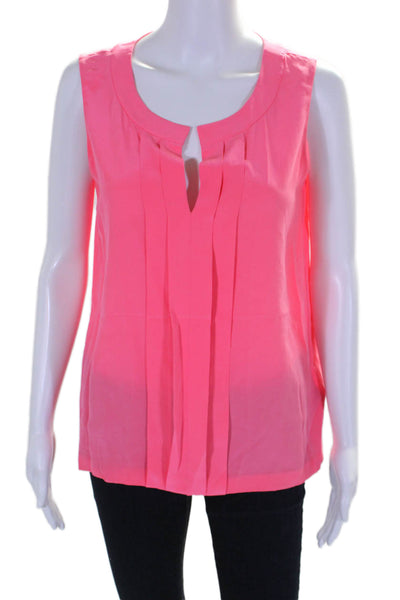 Kate Spade New York Womens Sleeveless V Neck Silk Blouse Top Pink Size 8