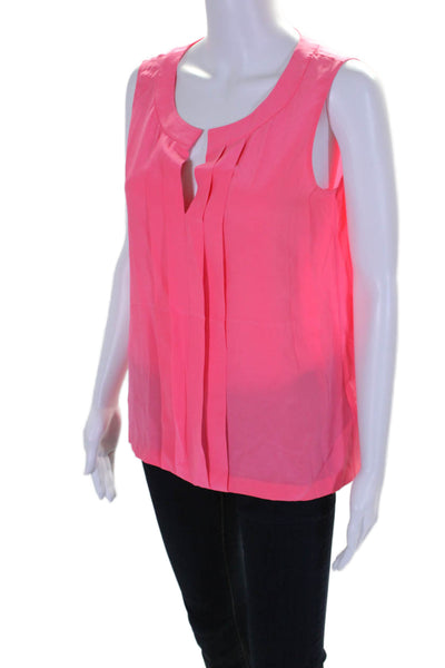 Kate Spade New York Womens Sleeveless V Neck Silk Blouse Top Pink Size 8