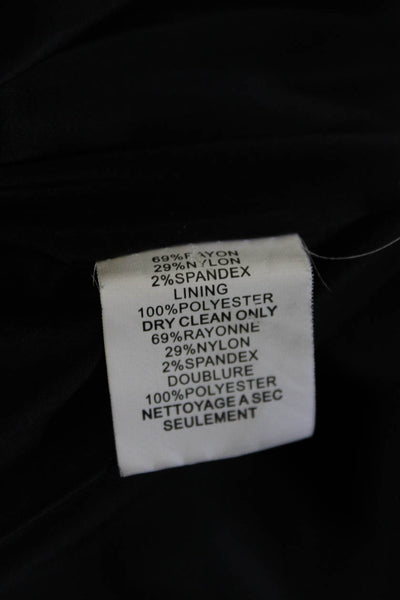 Trina Turk Womens Back Zip 3/4 Sleeve V Neck Shift Dress Black Size 6