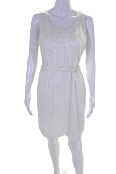 Rag & Bone Womens Woven Belted Round Neck Sleeveless Mini Dress Cream Size 6