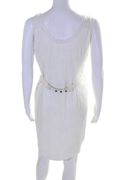 Rag & Bone Womens Woven Belted Round Neck Sleeveless Mini Dress Cream Size 6