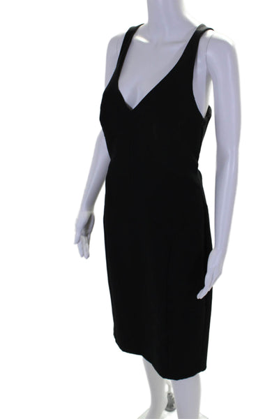 Milly Women's V-Neck Sleeveless Slit Hem Mini Party Dress Black Size 10