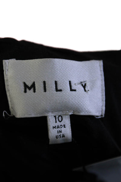 Milly Women's V-Neck Sleeveless Slit Hem Mini Party Dress Black Size 10