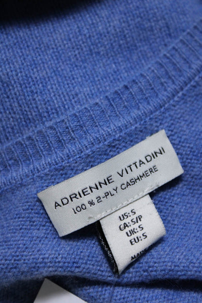 Adrienne Vittadini Womens Cashmere Long Sleeve V Neck Blouse Blue Size S