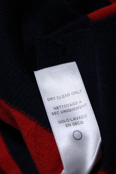 Frame Shirt Womens Wool Long Sleeve Striped Button Up Top Red Blue Size XS