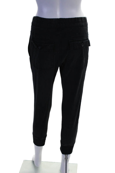 Standard James Perse Womens Drawstring Waist Jogger Pants Black Size Small