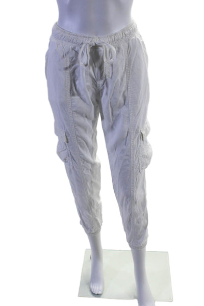 Bella Dahl Womens High Rise Drawstring Waist Jogger Pants White Size Extra Small