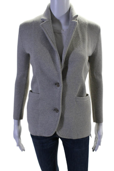 J Crew Womens Button Down Jacket Heather Gray Wool Size Petite Extra Extra Small