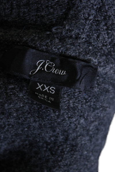 J Crew Womens Full Zipper Hooded Sweater Gray Wool Blend Size Extra Extra Small