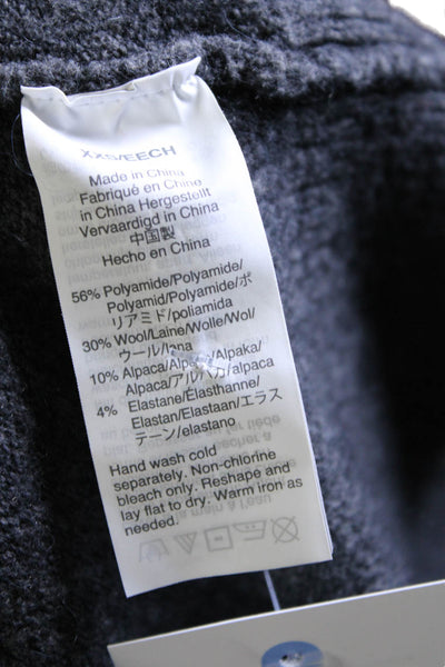 J Crew Womens Full Zipper Hooded Sweater Gray Wool Blend Size Extra Extra Small