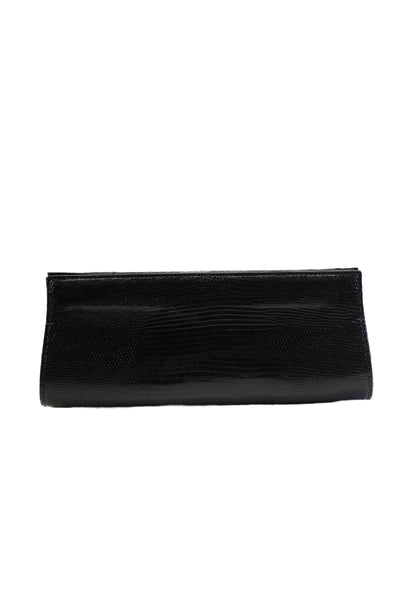 Barfield & Baird Womens Lizard Skin Clasp Hand Held Small Clutch Bag Black OS