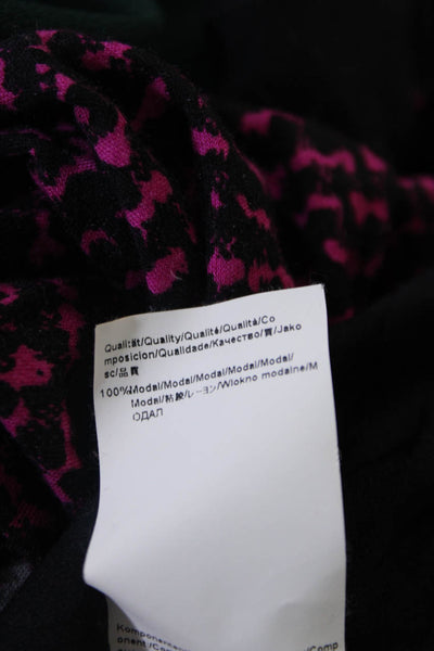 Boss Hugo Boss Womens Black Pink Print Scoop Neck Long Sleeve Shift Dress Size L