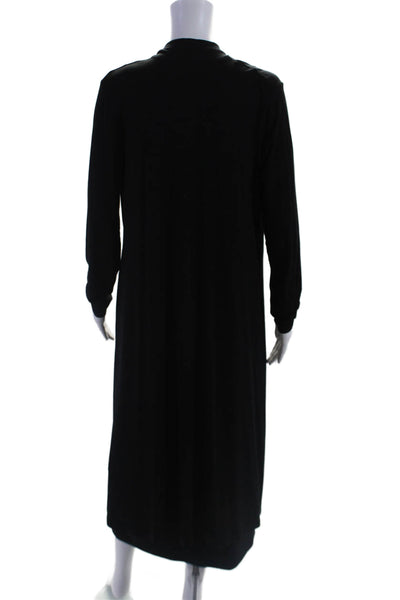 Eileen Fisher Womens Long Sleeves Open Front Blouse Dress Suit Black Size Medium