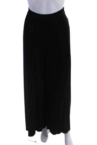 Eileen Fisher Womens Jersey Knit Elastic Waistband Wide Leg Casual Pants Black S