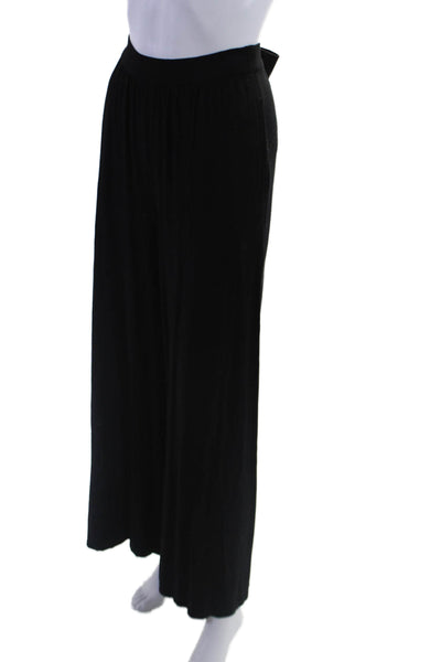 Eileen Fisher Womens Jersey Knit Elastic Waistband Wide Leg Casual Pants Black S