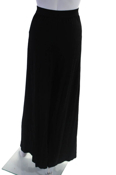 Eileen Fisher Womens Jersey Knit Elastic Waistband Wide Leg Casual Pants Black S