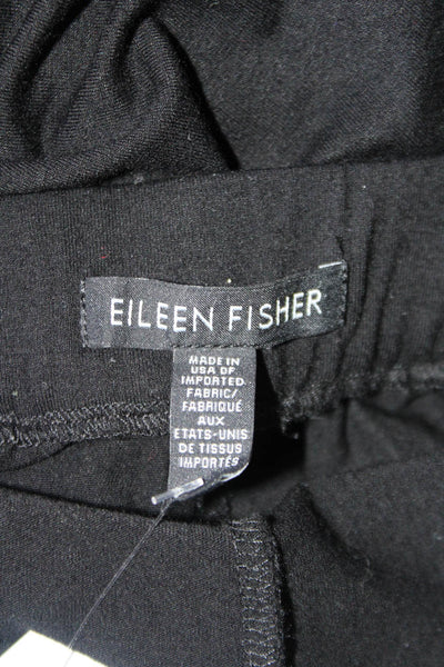 Eileen Fisher Womens Jersey Knit Elastic Waistband Wide Leg Casual Pants Black S