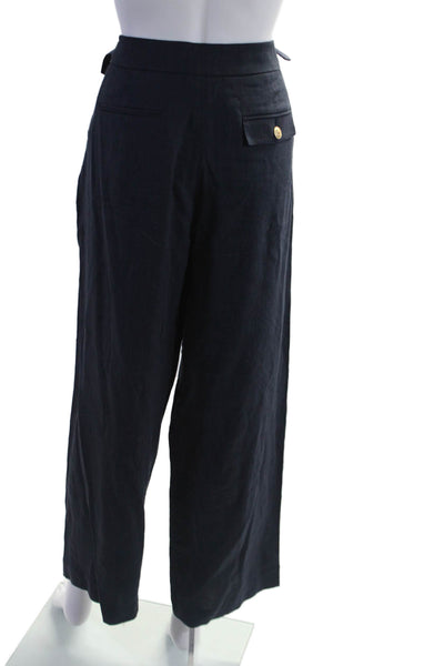 J Crew Womens Lined Pleated Zip Gold Tone Hardware Dress Pants Navy Size 10