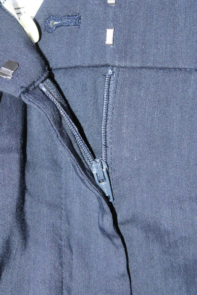 J Crew Womens Lined Pleated Zip Gold Tone Hardware Dress Pants Navy Size 10