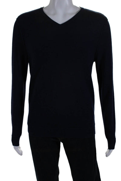 Rag & Bone Men's V-Neck Long Sleeves Pullover Sweater Navy Blue Size M